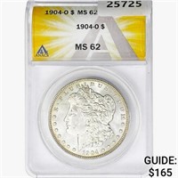 1904-O Morgan Silver Dollar ANACS MS62