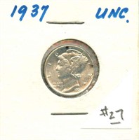 1937 Mercury Dime - Uncirculated