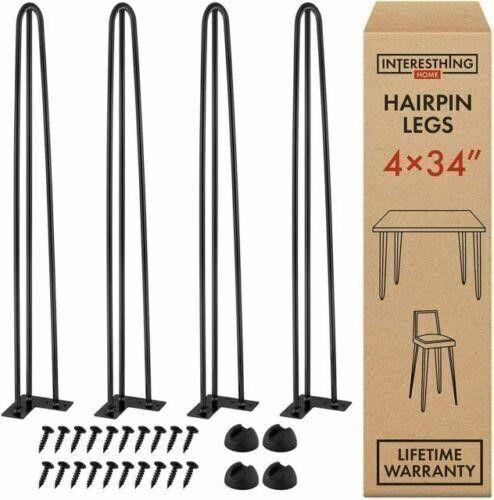 4 Pack -  Adjustable Tapered Metal Table Legs