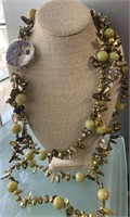 Freshwater Pearl & Stone Bead Statement Necklace w