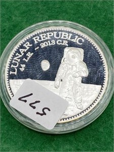 COIN - SILVER PLATED COMMEMORATIVE - LUNAR