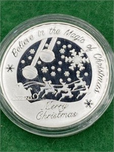 COIN - SILVER PLATED COMMEMORATIVE - CHRISTMAS
