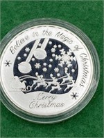 COIN - SILVER PLATED COMMEMORATIVE - CHRISTMAS
