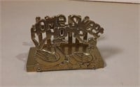 Home Sweet Home Brass Candle Holder