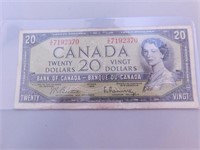 Monnaie Canada $20 de papier série 1954