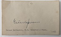 Senator of Tennessee Estes Kefauver signed autogra