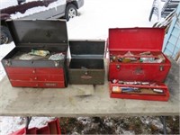 3 toolboxes w/tools