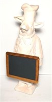 Chalkware Chef Pig with Chalkboard