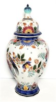 Delft's "Ram" Hand Painted Urn with Lid