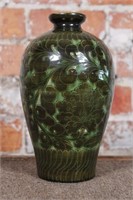 A Good Korean Celadon Vase, medium black Maebyong
