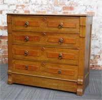 A Victorian Grain Painted Country Pine 4 Drawer