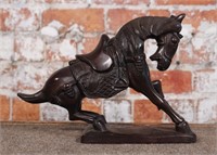 A Well Chinese Carved Wood Tang Style Horse,