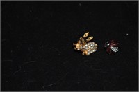 ladybug and bunny pins