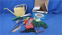 Gardening Tools, Gloves, Watering Can, Partial