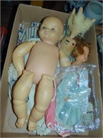 Flat of Vintage Dolls & Toys