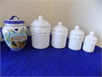 5 Ceramic Kitchen Canisters