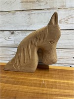 WOOD CARVED HORSE HEAD 11"