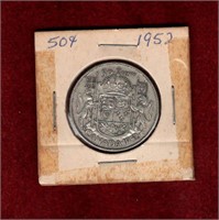 CANADA 1952 SILVER 50 CENT COIN