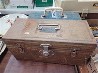 Vintage rawlplug metal toolbox empty