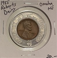 1955 Roberts Dairy Good Luck Token