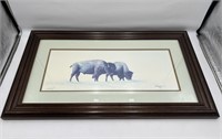 S/N Jim Horton Watercolor Print of Bison
