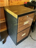 Black/Brown 2-Drawer Filing Cabinet