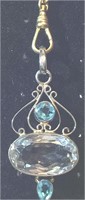 RARE 20 CT VICTORIAN  AQUA MARINE  LAVALIRE