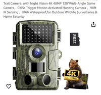 Trail Camera: with Night Vision 4K 48MP