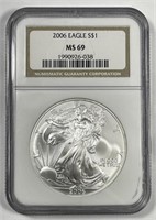 2006 Silver America Eagle NGC MS69