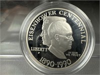 1990 Eisenhower Centennial silver dollar