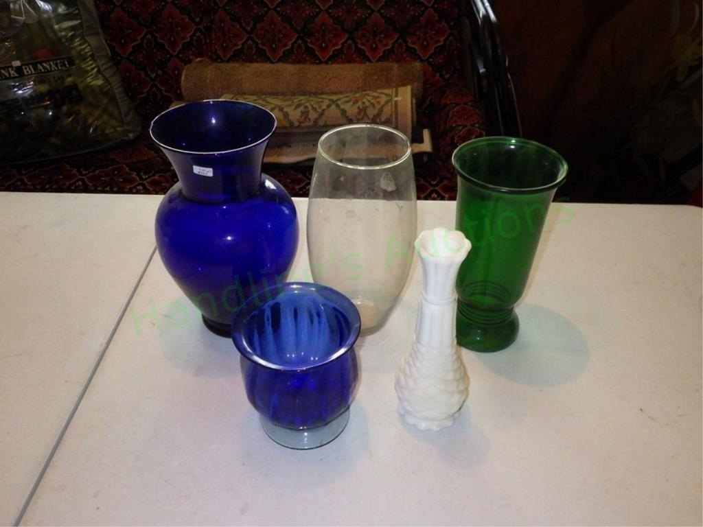 Glass Vase Lot x 5