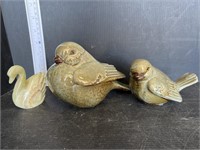 3 glass birds