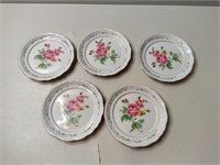 Gibson Victorian Rose 6 1/2" Plates, 5 PC's