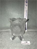 Coin Glass Footed Candy Dish - NO LID