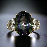 10k Yellow Gold Ring w/ Mystic Topaz Size 6