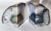 Beautiful Pair of Agate Bookends Rock Specimens
