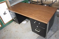 Steel Desk with Filing Drawer, Broken Handle