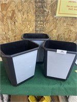 Lot of 3 Small Garbage Cans