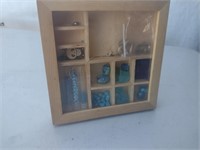 Glass and Wood Case with Beads