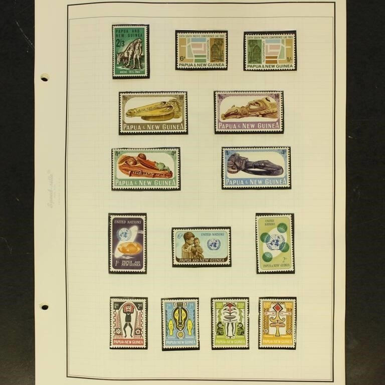 Papua New Guinea Stamps Mint NH on pages in mounts