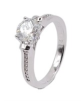 925S 1.0ct Moissanite Diamond Chanel Ring