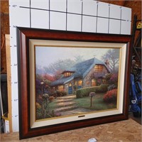 Thomas Kinkad Canvas Print - Lilac Cottage