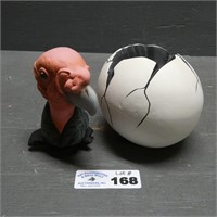 Signed Ceramic Vulture Egg