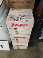 3-36ct huggies skin essentials diapers 6