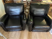 Pair Leather Lane Recliners