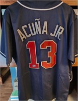 Signed Ron Acuna JR Braves XL Jersey COA BGS