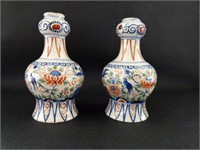 Clay Pair of Hand Painted Vessels