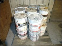 17 partial pails of assorted industrial paint