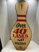 BOWLING PIN OVER 40 LANES COMPOSITE SIGN - 36"