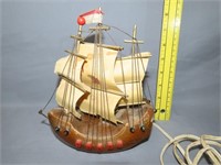 Wood Ship Lamp